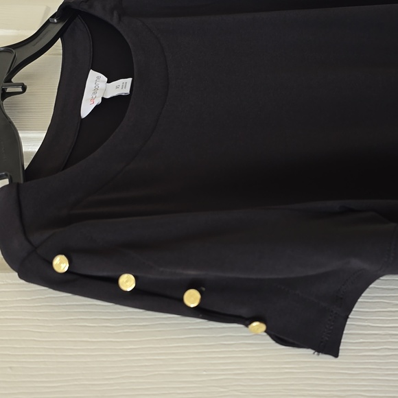 LIZ CLAIBORNE BRAND WOMEN'S BLACK SHORT SLEEVE TOP SIZE XS - Picture 8 of 16